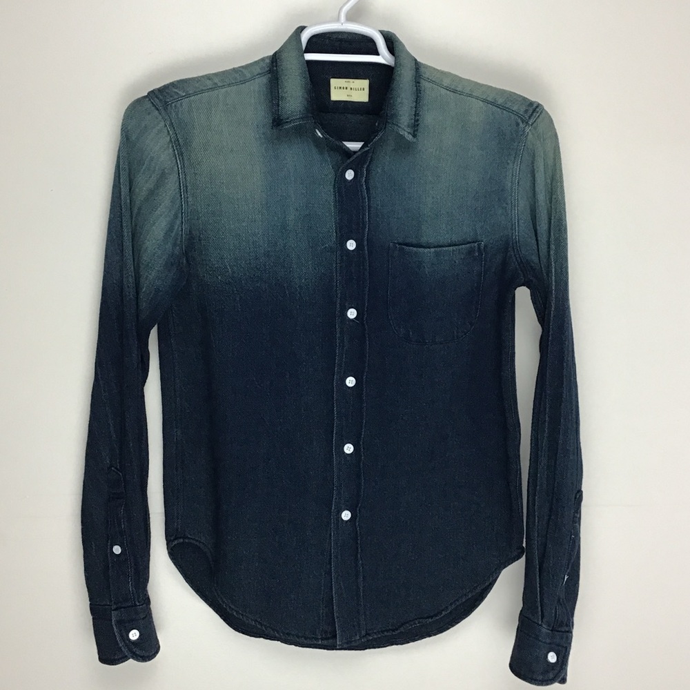 Simon Miller mens soft denim long sleeve button up shirt XS